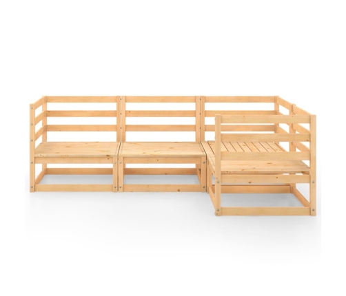 Juego de muebles de jardín 4 piezas madera maciza de pino