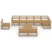 Muebles de jardín 10 piezas marrón miel madera maciza de pino