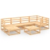 Juego de muebles de jardín 7 piezas madera maciza de pino