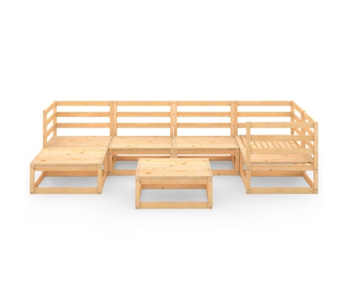 Juego de muebles de jardín 7 piezas madera maciza de pino