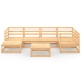 Juego de muebles de jardín 7 piezas madera maciza de pino