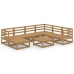 Muebles de jardín 8 piezas marrón miel madera maciza de pino