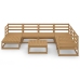 Muebles de jardín 8 piezas marrón miel madera maciza de pino