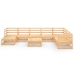 Juego de muebles de jardín 9 piezas madera maciza de pino