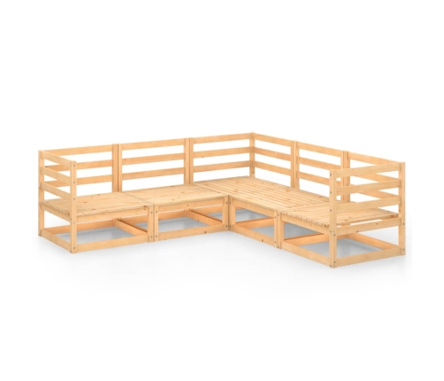 Juego de muebles de jardín 5 piezas madera maciza de pino