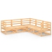 Juego de muebles de jardín 5 piezas madera maciza de pino
