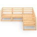 Juego de muebles de jardín 5 piezas madera maciza de pino