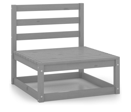 Muebles de jardín 5 piezas gris madera de pino maciza