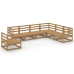 Muebles de jardín 7 piezas marrón miel madera maciza de pino