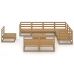 Muebles de jardín 10 pzas y cojines marrón miel madera pino