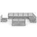 Muebles de jardín 10 piezas gris madera de pino maciza