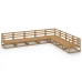 Muebles de jardín 8 piezas marrón miel madera maciza de pino
