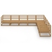 Muebles de jardín 8 piezas marrón miel madera maciza de pino