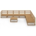 Muebles de jardín 9 piezas marrón miel madera maciza de pino