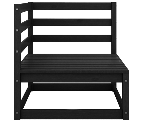 Juego de muebles de jardín 10 pzas y cojines negro madera pino