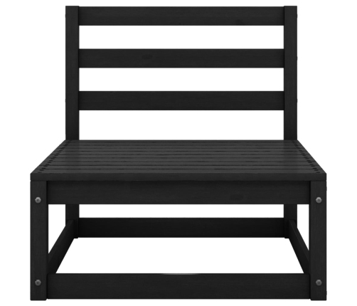 Juego de muebles de jardín 10 pzas y cojines negro madera pino