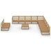 Muebles de jardín 12 piezas marrón miel madera maciza de pino