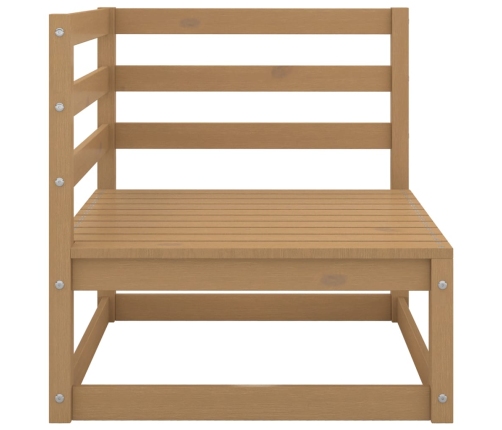 Muebles de jardín 12 piezas marrón miel madera maciza de pino