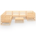 Juego de muebles de jardín 9 piezas madera maciza de pino