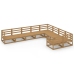 Juego de muebles de jardín 9 piezas madera maciza de pino