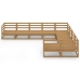 Juego de muebles de jardín 9 piezas madera maciza de pino