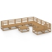 Juego de muebles de jardín 10 piezas madera maciza de pino