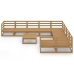 Juego de muebles de jardín 10 piezas madera maciza de pino