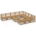 Juego de muebles de jardín 11 piezas madera maciza de pino