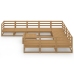 Juego de muebles de jardín 11 piezas madera maciza de pino