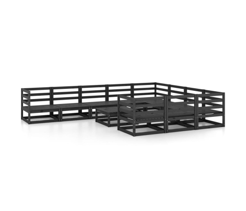 Juego de muebles de jardín 11 piezas madera maciza de pino