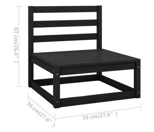 Juego de muebles de jardín 11 piezas madera maciza de pino