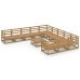 Juego de muebles de jardín 12 piezas madera maciza de pino