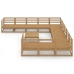 Juego de muebles de jardín 12 piezas madera maciza de pino