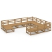 Juego de muebles de jardín 11 piezas madera maciza de pino