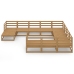 Juego de muebles de jardín 11 piezas madera maciza de pino
