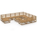 Juego de muebles de jardín 12 piezas madera maciza de pino