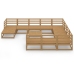 Juego de muebles de jardín 12 piezas madera maciza de pino