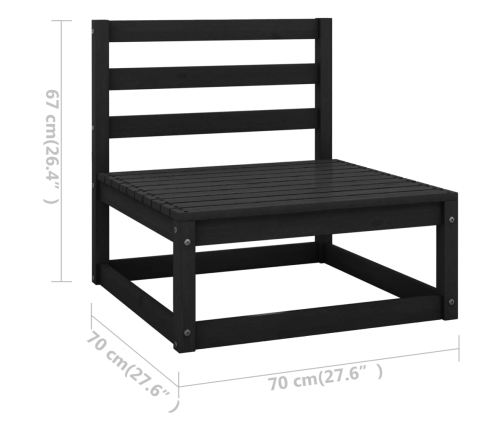 Juego de muebles de jardín 11 piezas madera maciza de pino