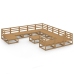 Juego de muebles de jardín 13 piezas madera maciza de pino
