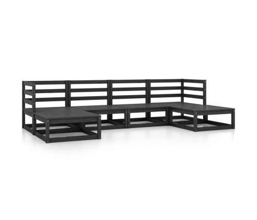 Juego de muebles de jardín 6 piezas madera maciza de pino