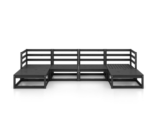 Juego de muebles de jardín 6 piezas madera maciza de pino