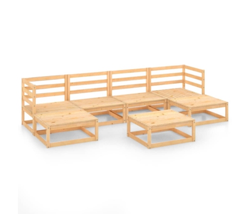 Juego de muebles de jardín 7 piezas madera maciza de pino