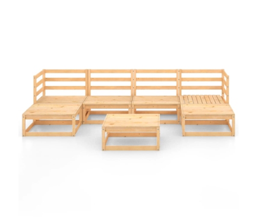 Juego de muebles de jardín 7 piezas madera maciza de pino