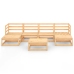 Juego de muebles de jardín 7 piezas madera maciza de pino