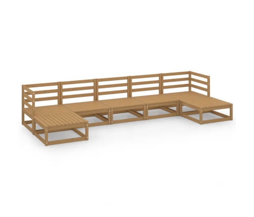 Juego de muebles de jardín 7 piezas madera maciza de pino