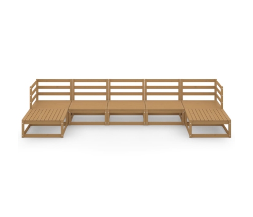 Juego de muebles de jardín 7 piezas madera maciza de pino