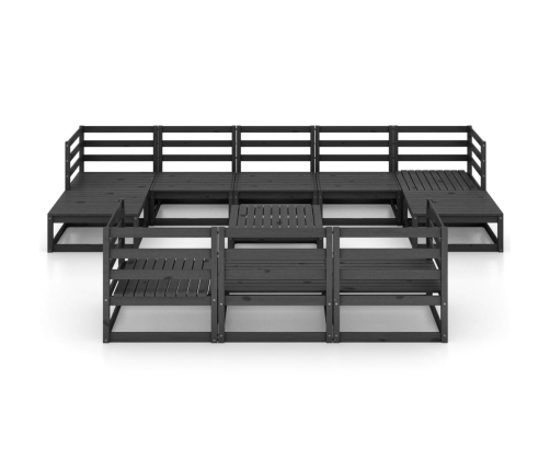 Juego de muebles de jardín 11 piezas madera maciza de pino