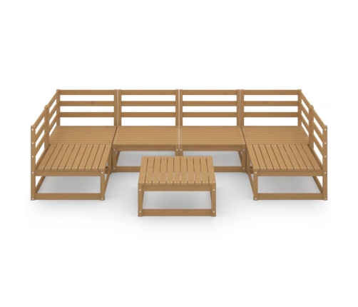 Juego de muebles de jardín 7 piezas madera maciza de pino
