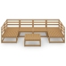 Juego de muebles de jardín 7 piezas madera maciza de pino