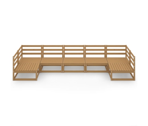 Juego de muebles de jardín 7 piezas madera maciza de pino